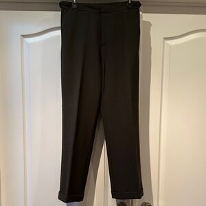 Theory Men's Charcoal Dress Pants with Cuffed Hem